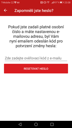 Reset potvrzení